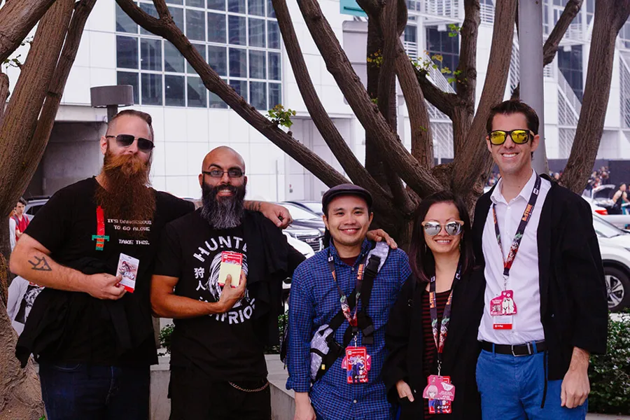 The Skyride Studios team outside Anime Expo 2019