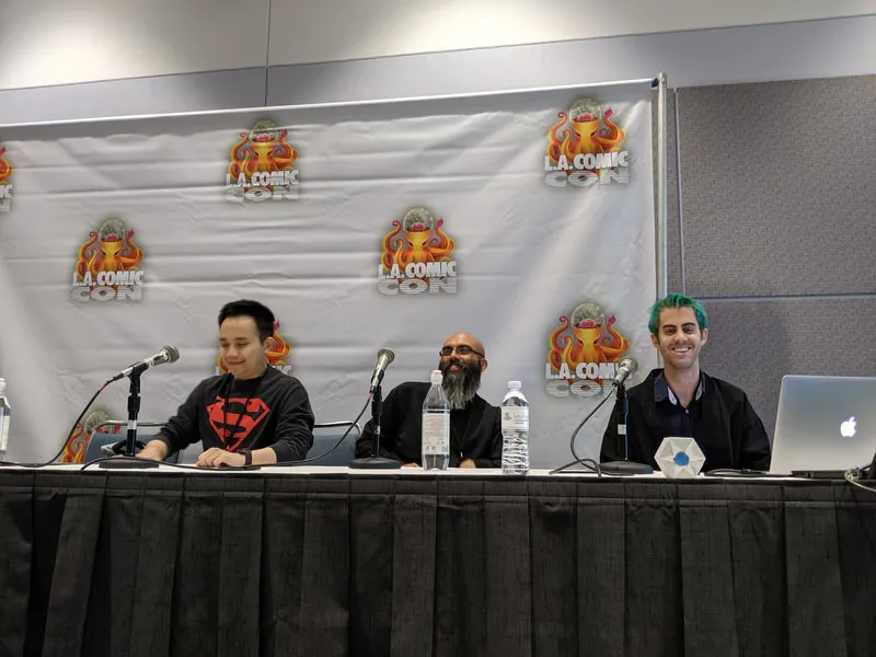 The Skyride panel on stage at LA Comic Con 2019